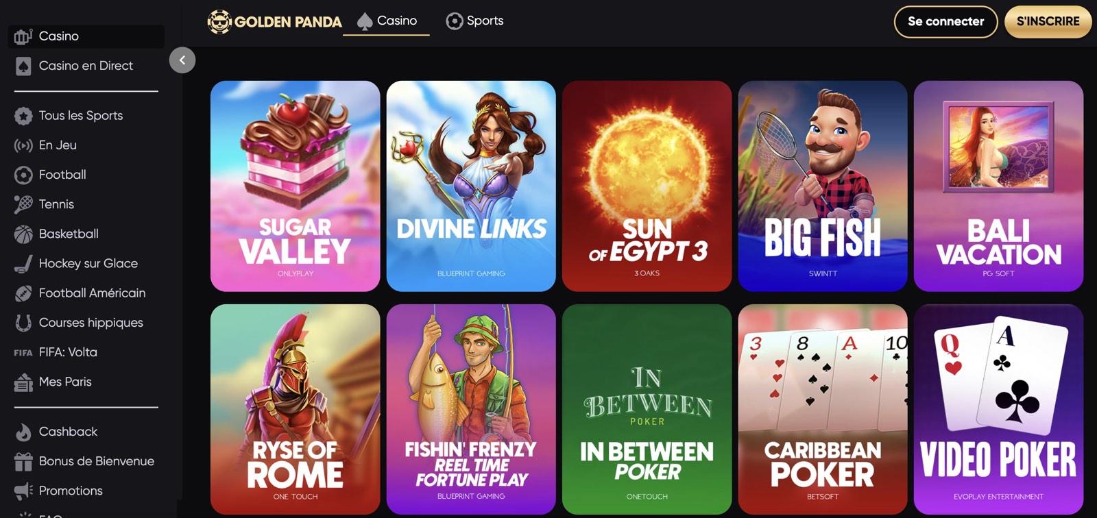 golden panda casino sister sites