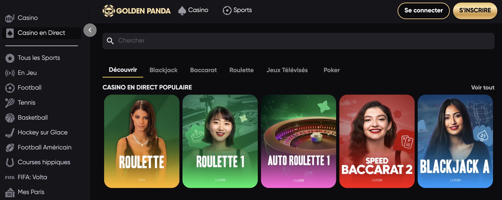 golden panda casino login